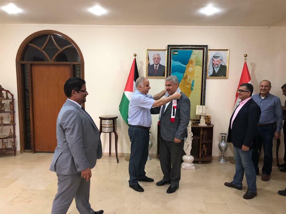 سفارة دولة فلسطين في العراق تناقش التنسيق بين الوفد العراقي والفلسطيني من "المفوضية العامة لحقوق الإنسان" والمساعدة الممكنة لمتابعة القضايا الحقوقية للمعتقلين الفلسطينيين